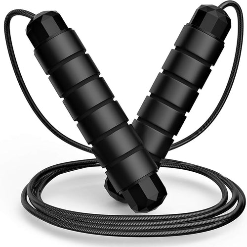 Jump Rope, Tangle Free Rapid Speed Jumping Rope Cable with Ball Bearings for Women, Men, and Kids, Adjustable Steel Jump Rope with Foam Handles for Home Gym Exercise