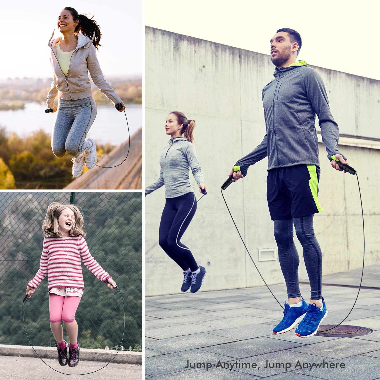 Jump Rope, Tangle Free Rapid Speed Jumping Rope Cable with Ball Bearings for Women, Men, and Kids, Adjustable Steel Jump Rope with Foam Handles for Home Gym Exercise