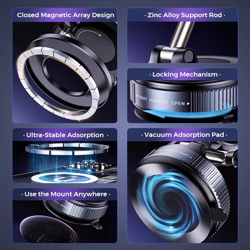 🏆Flash Sale⚡ 2.5K+ SOLD! Almost Gone-💥Retractable Car Phone Mount - 360° Magnetic Holder